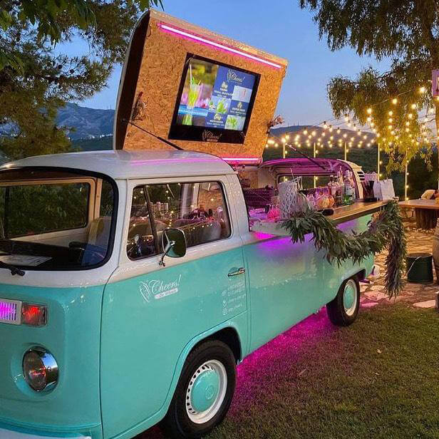 Say Cheers mobile bartending solutions VW van on the go